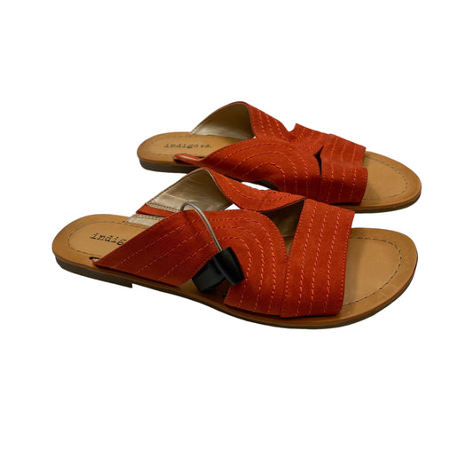 Orange Sandals Flats Indigo Rd, Size 7.5