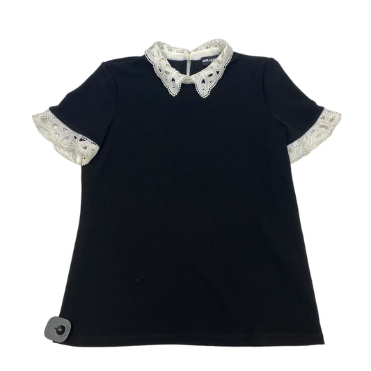 Black Top Short Sleeve Designer Karl Lagerfeld, Size S
