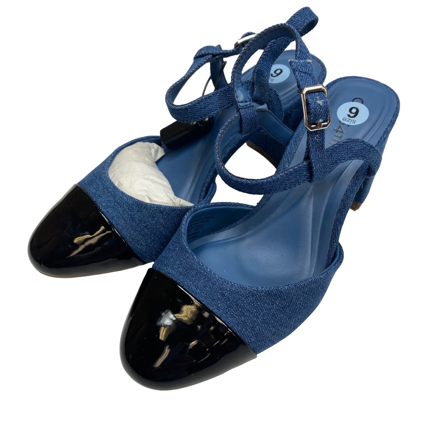 Blue Sandals Heels Block On 34th, Size 6