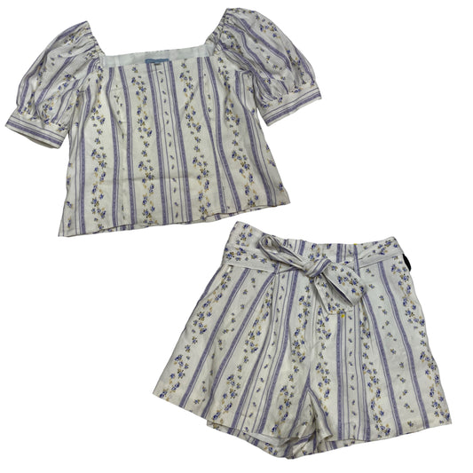 Purple & White Shorts Set Antonio Melani, Size L