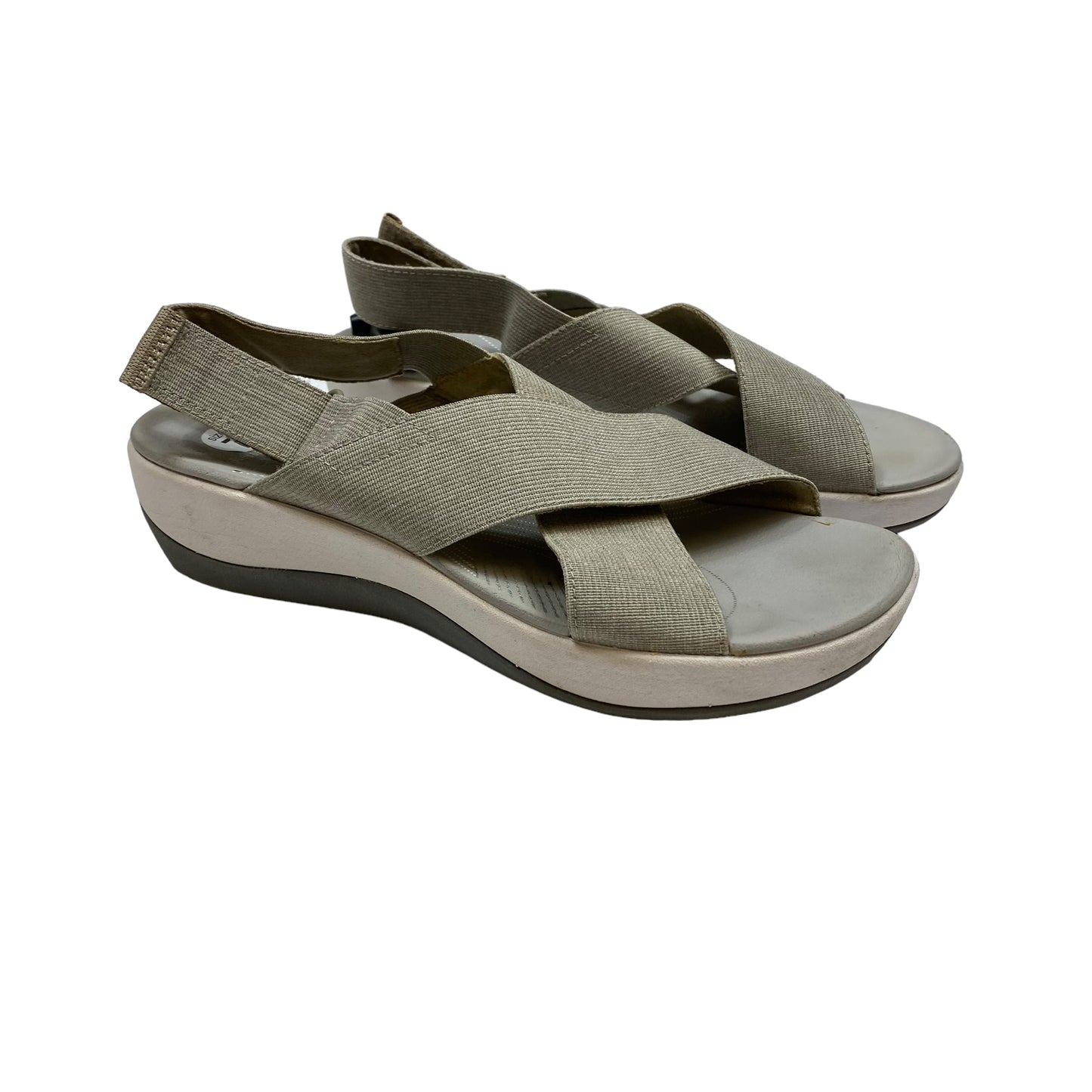 Grey Sandals Flats Clarks, Size 7