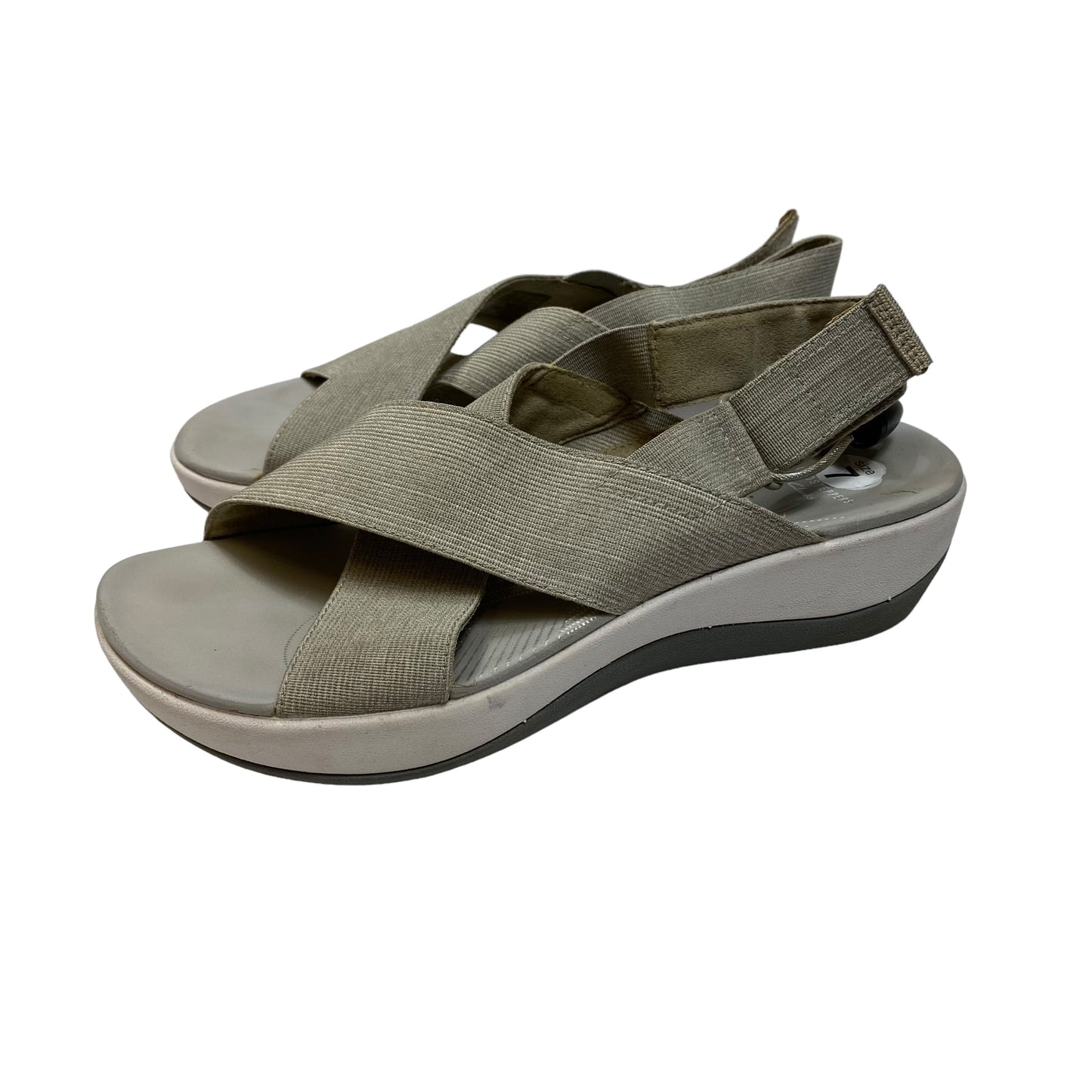 Grey Sandals Flats Clarks, Size 7