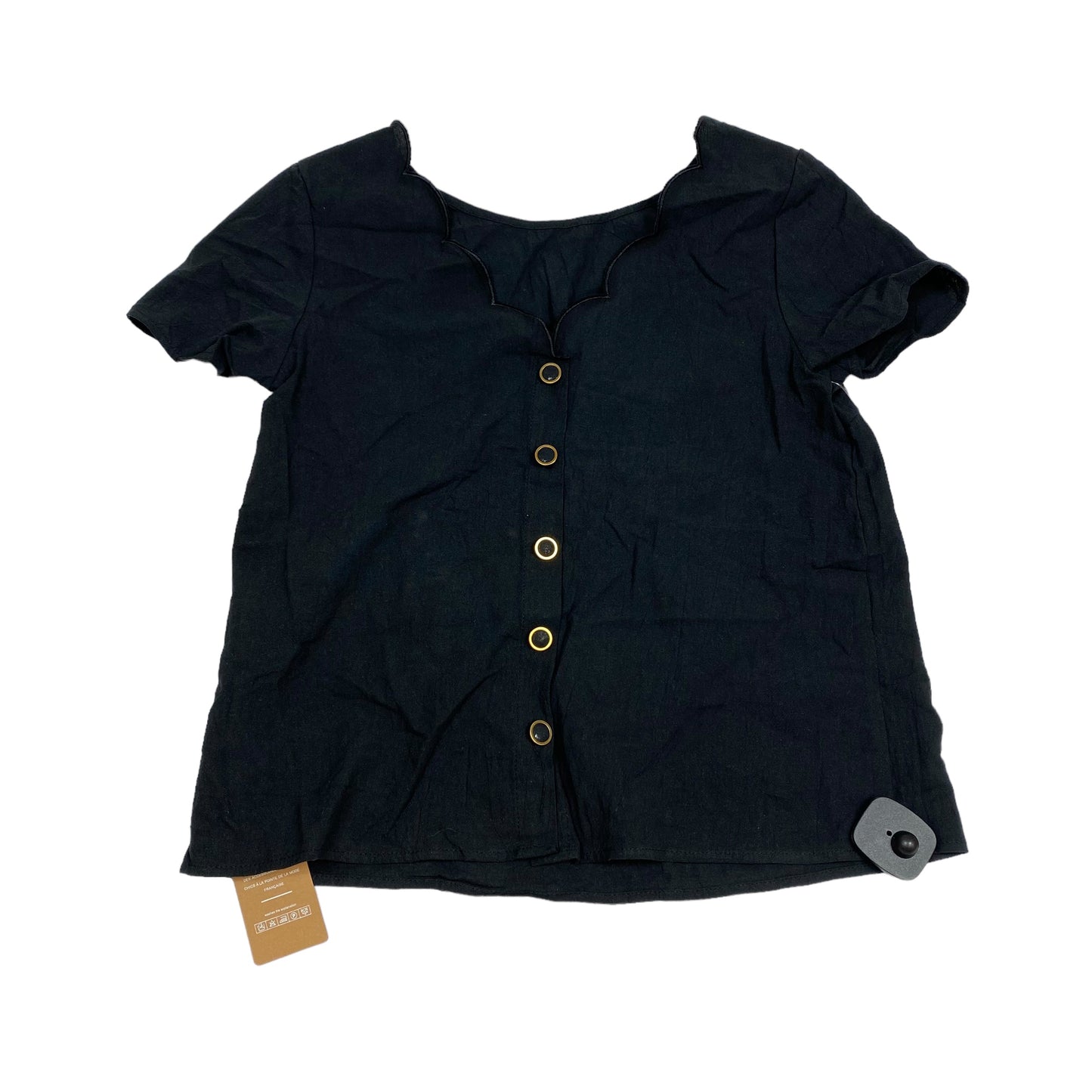 Black Top Short Sleeve Shein, Size Xs