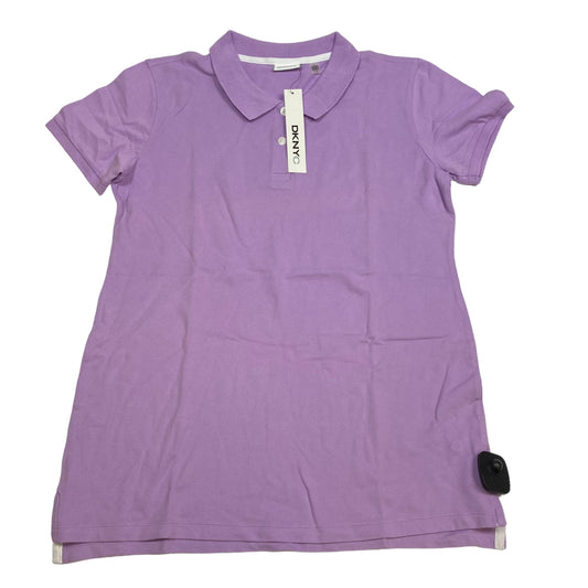 Purple Top Short Sleeve Basic Dkny, Size L