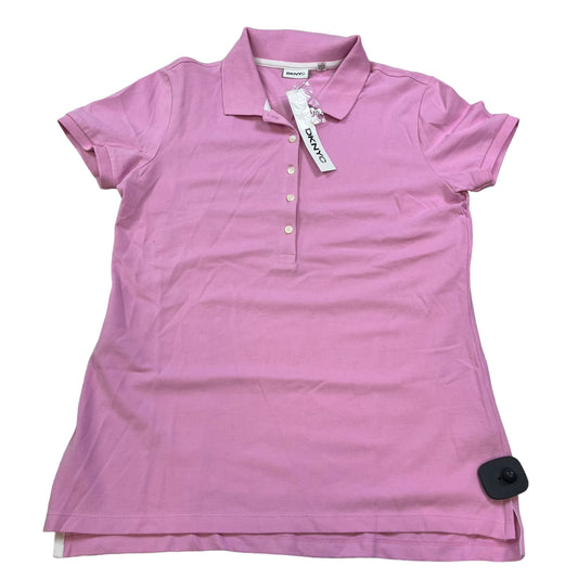 Pink Top Short Sleeve Basic Dkny, Size M