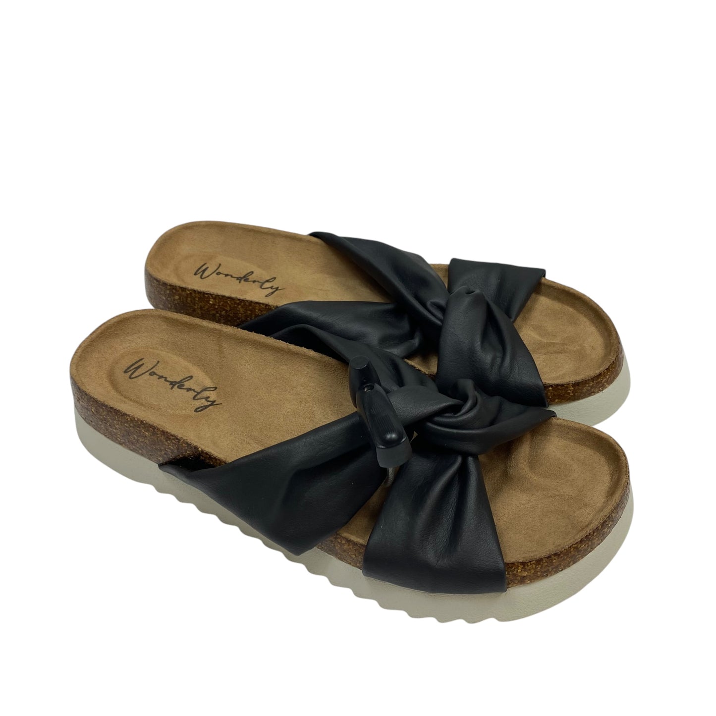 Sandals Flats By Wonderly In Black, Size: 8