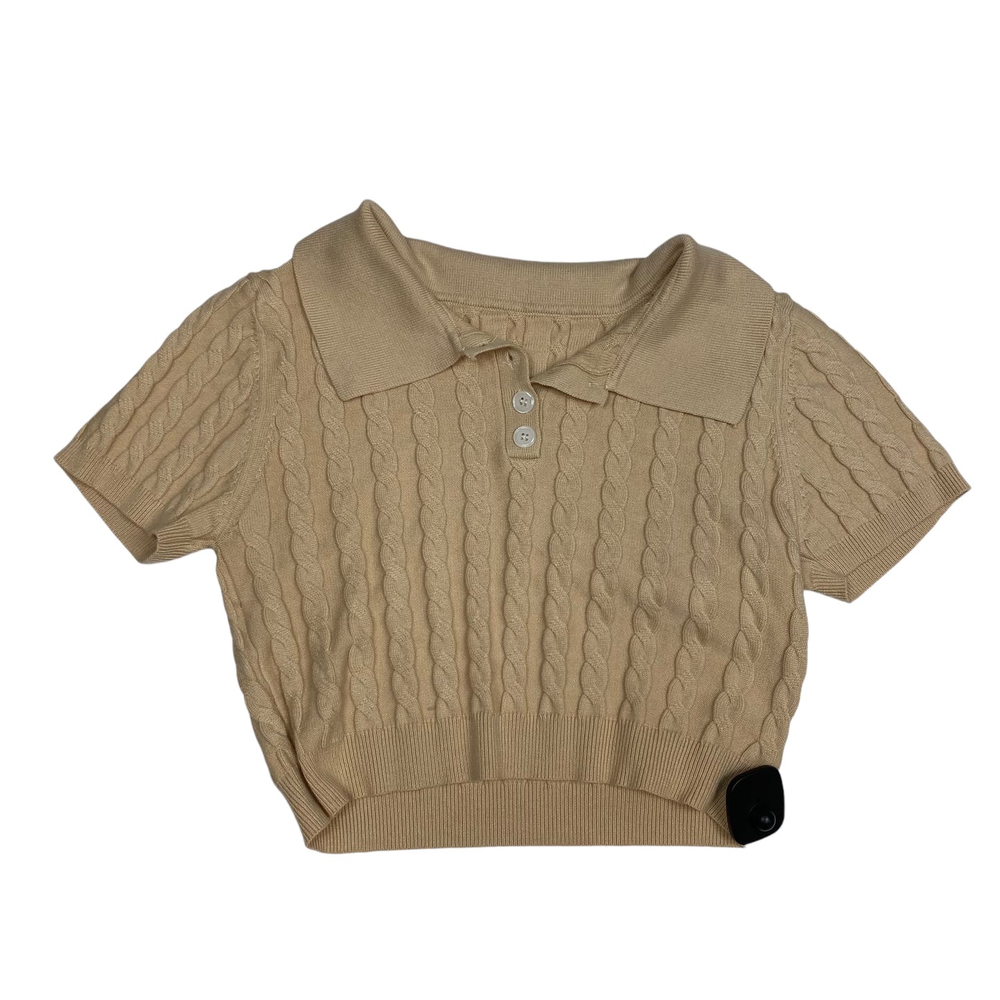 Sweater Short Sleeve By Clothes Mentor In Tan, Size: Xl