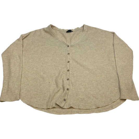 Top Long Sleeve By Urban Outfitters In Tan, Size: L