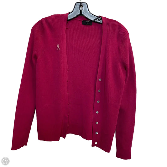 Cardigan By Tahari By Arthur Levine In Pink, Size: M
