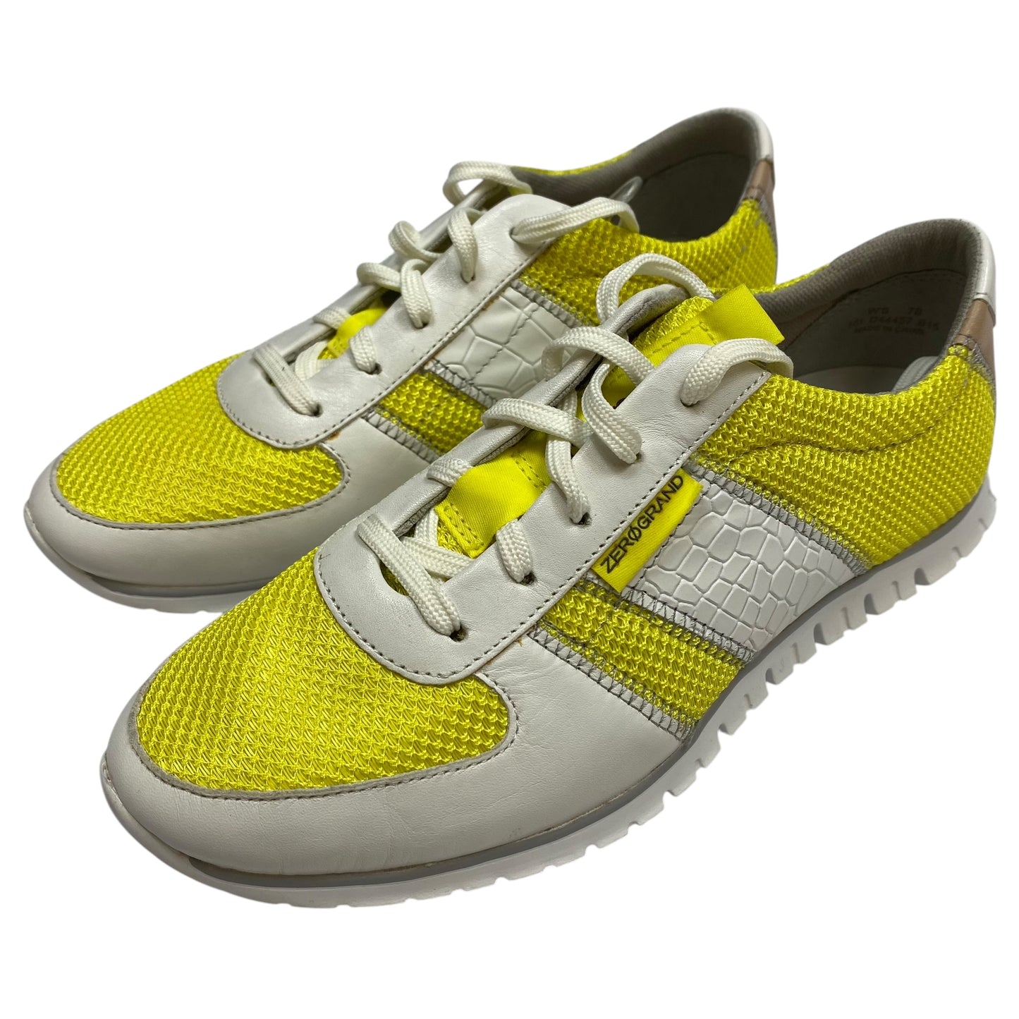 Shoes Designer By Cole-haan In White & Yellow, Size: 7