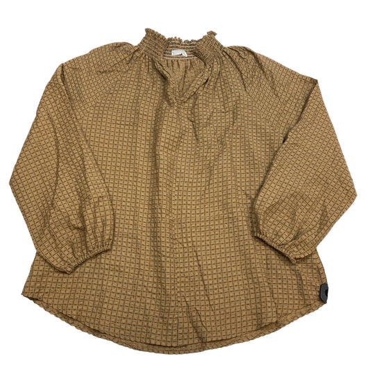 Top Long Sleeve By Bucket List In Tan, Size: M