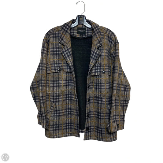 Jacket Shirt By Liverpool In Blue & Cream, Size: S