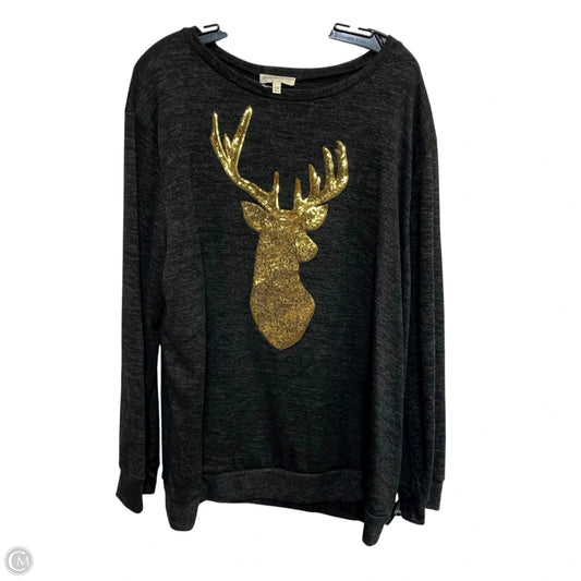 Top Long Sleeve By Perfect Peach In Grey, Size: 3x