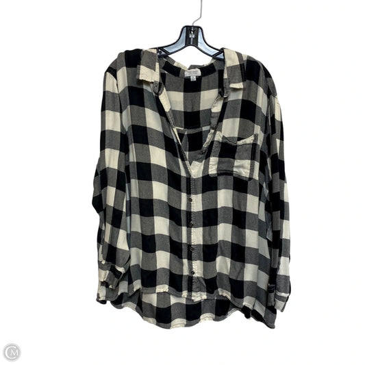 Top Long Sleeve By True Craft In Black & White, Size: 3x