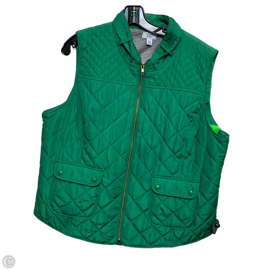 Vest Puffer & Quilted By Crown And Ivy In Green, Size: Xxl