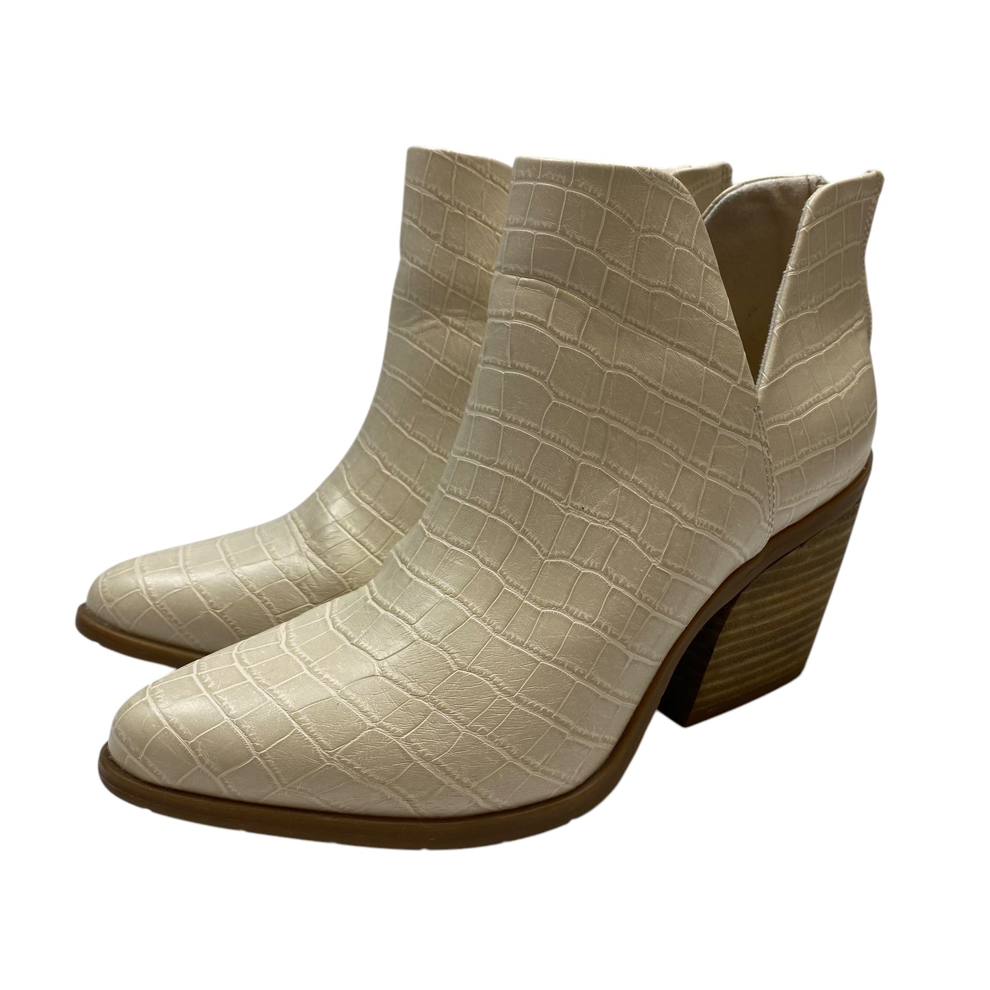 Boots Ankle Heels By Michael Shannon In Cream, Size: 8