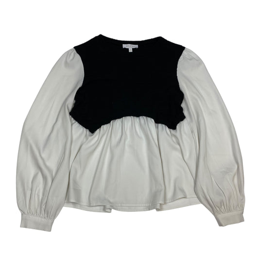 Top Long Sleeve By Love & Piece In Black & White, Size: M