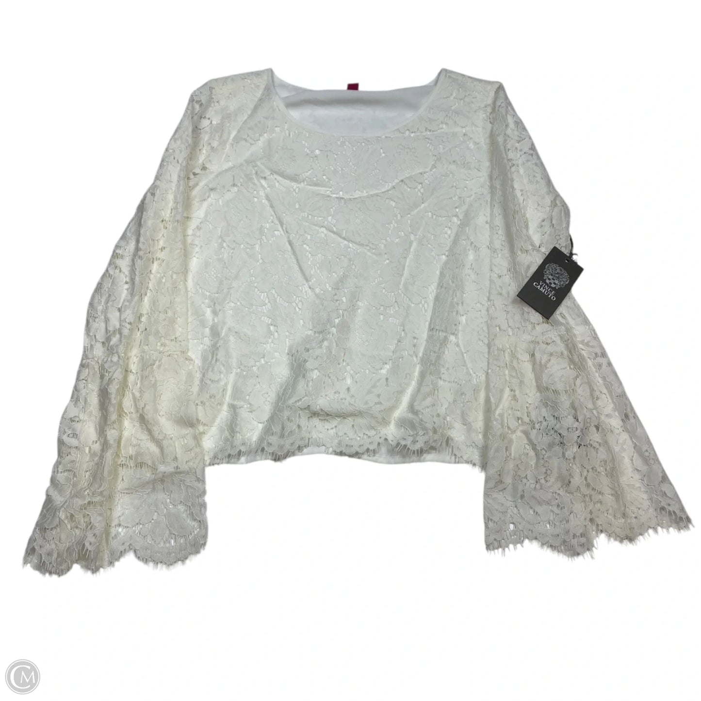 Top Long Sleeve By Vince Camuto In White, Size: M