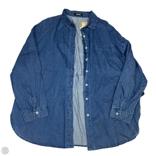 Top Long Sleeve By Btfbm In Blue Denim, Size: Xl