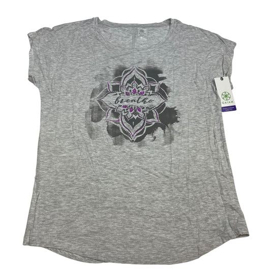 Top Short Sleeve By Gaiam In Grey, Size: Xl