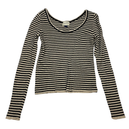 Top Long Sleeve By Universal Thread In Black & White, Size: L