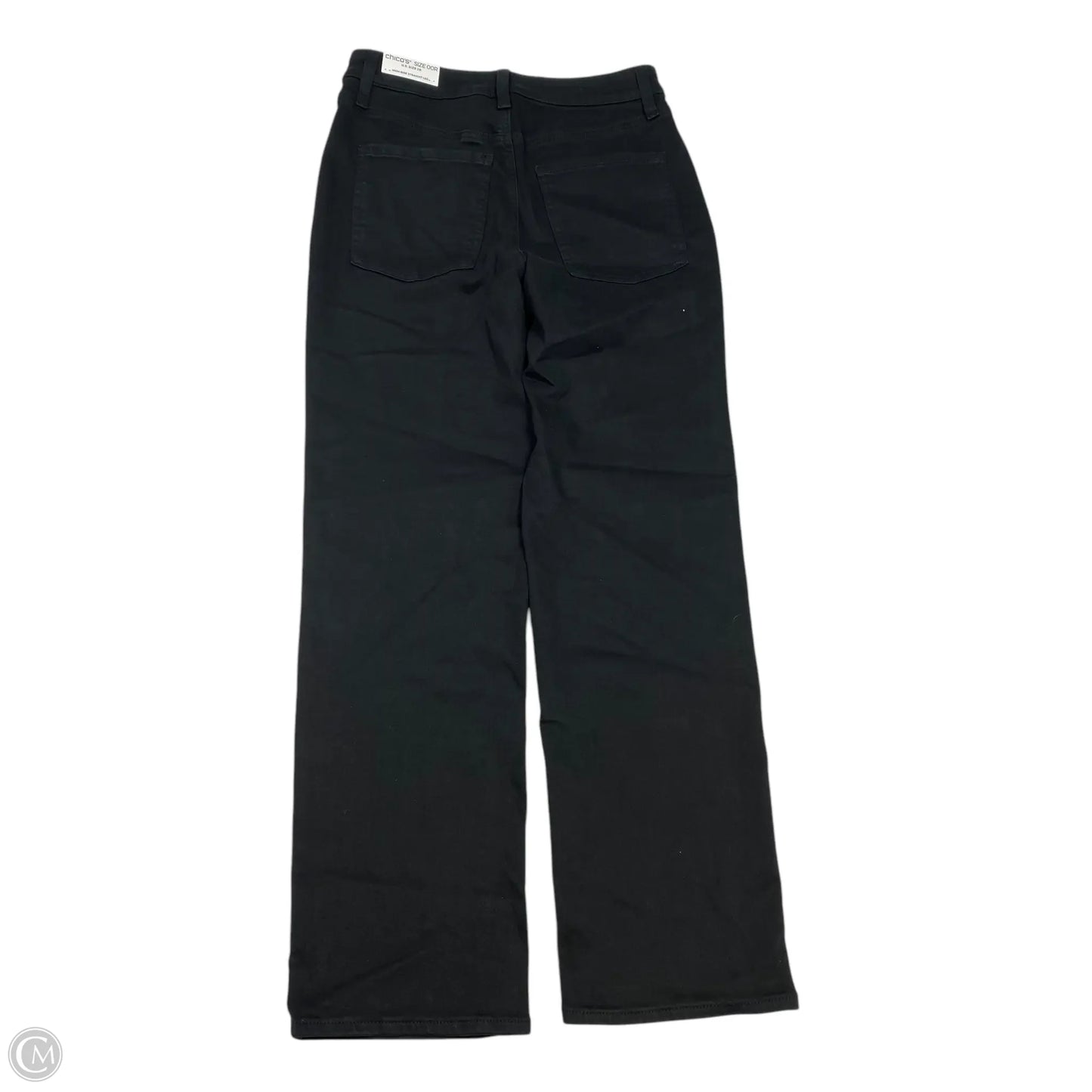 Jeans Straight By Chicos In Black Denim, Size: 2