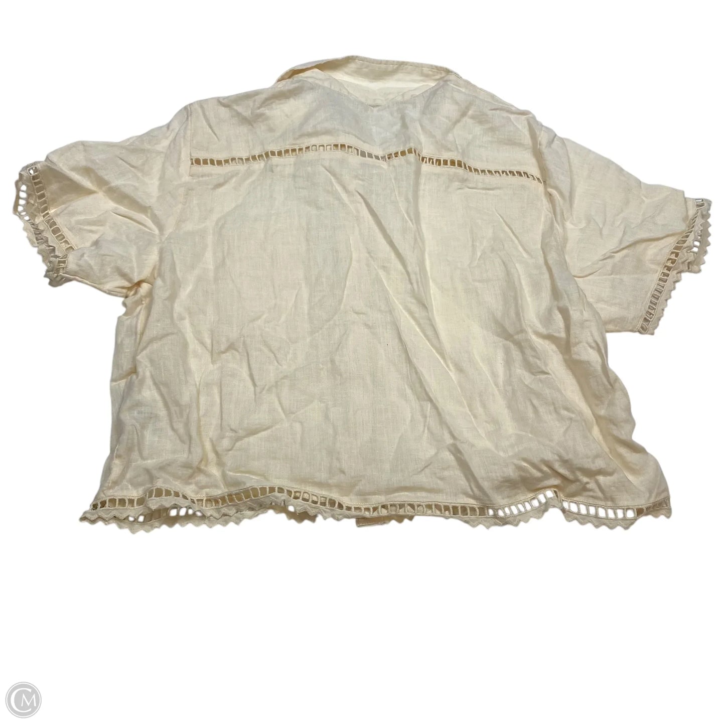 Top Short Sleeve By Abercrombie And Fitch In Cream, Size: Xl