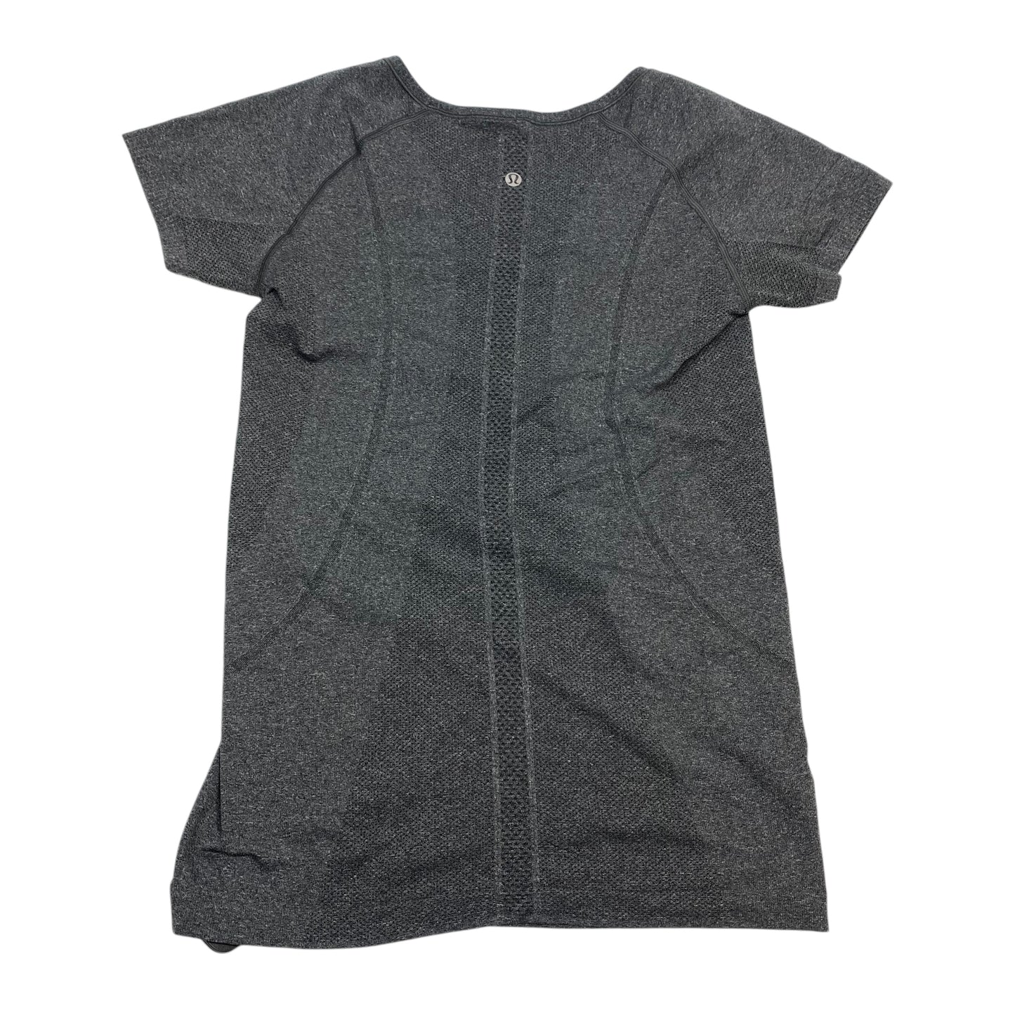 Athletic Top Short Sleeve By Lululemon In Grey, Size: M