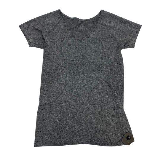 Athletic Top Short Sleeve By Lululemon In Grey, Size: M