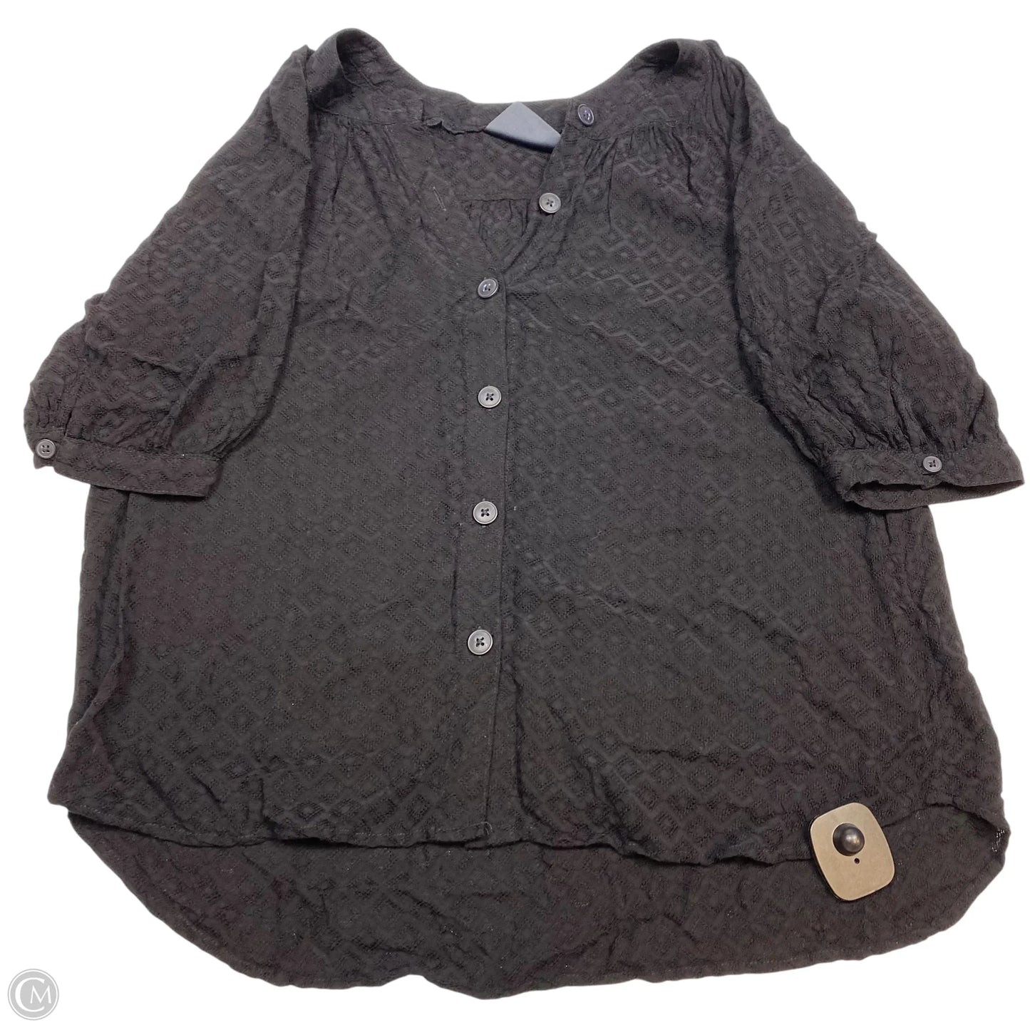 Top Short Sleeve By Anthropologie In Black, Size: S