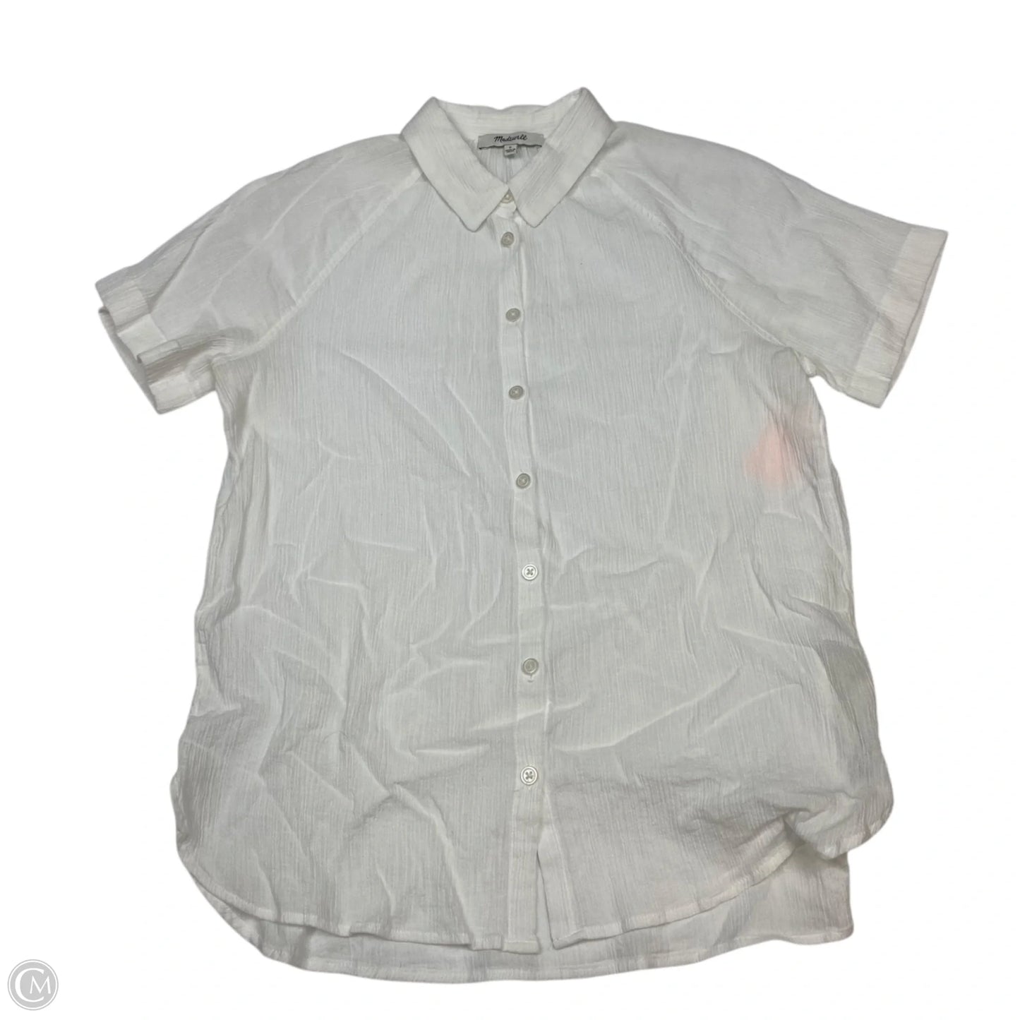 Top Short Sleeve By Madewell In White, Size: S