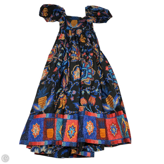 Dress Designer By Farm Rio In Black & Blue, Size: Xs