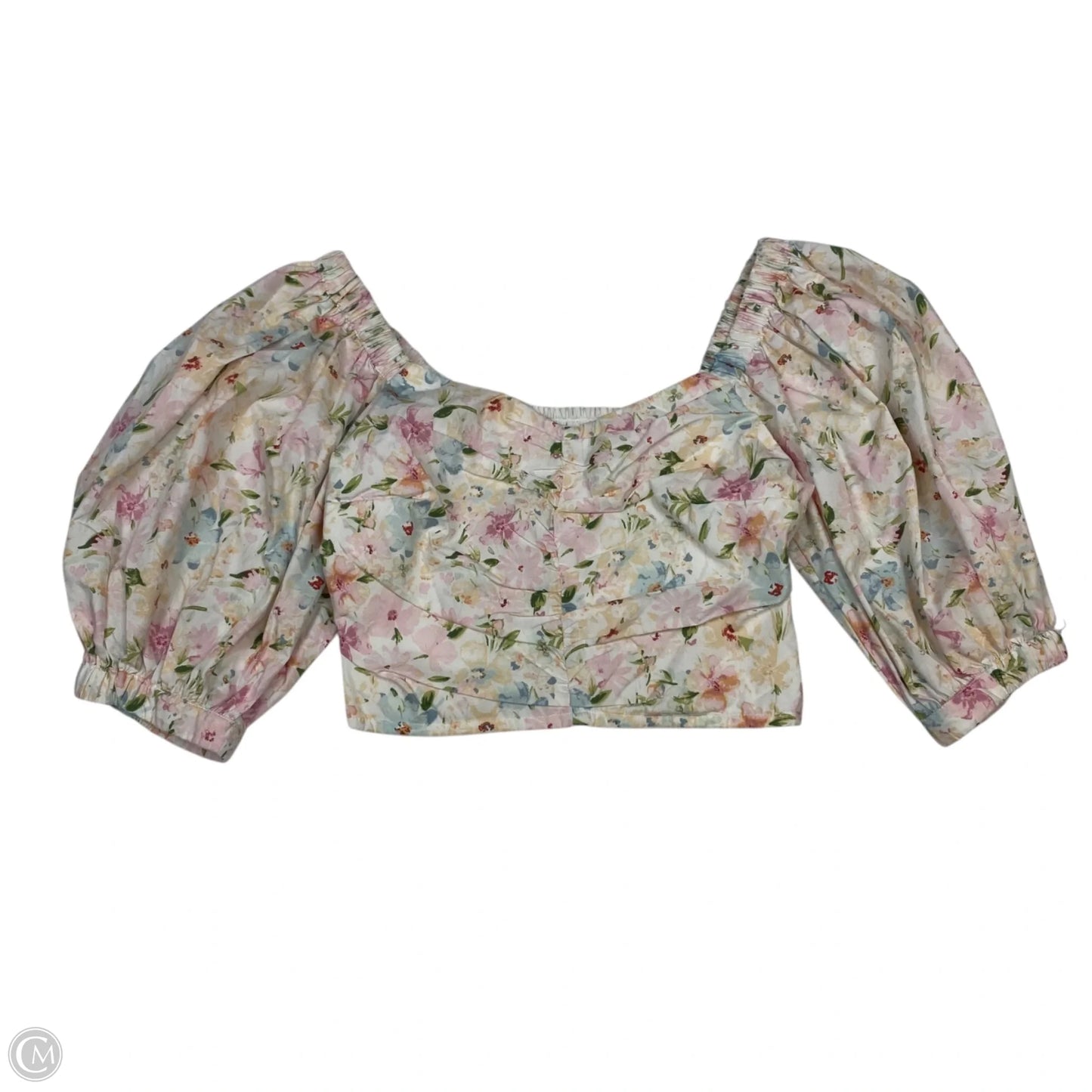 Top Short Sleeve By Abercrombie And Fitch In Pink & White, Size: Xs