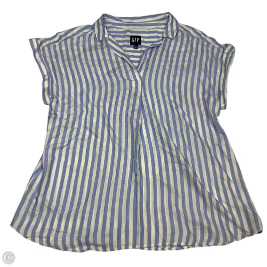 Top Short Sleeve By Gap In Blue & White, Size: Xl