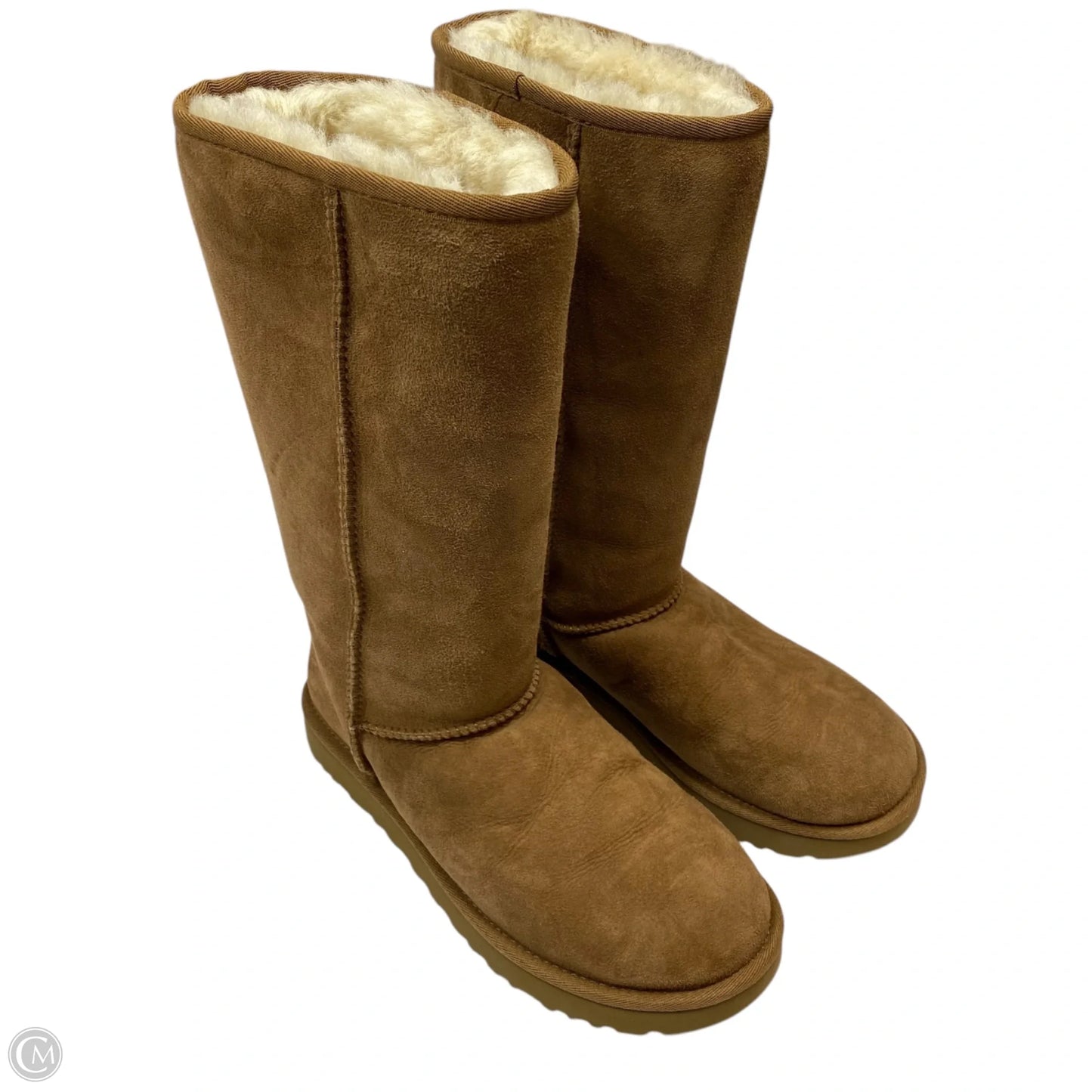 Boots Designer By Ugg In Brown, Size: 9