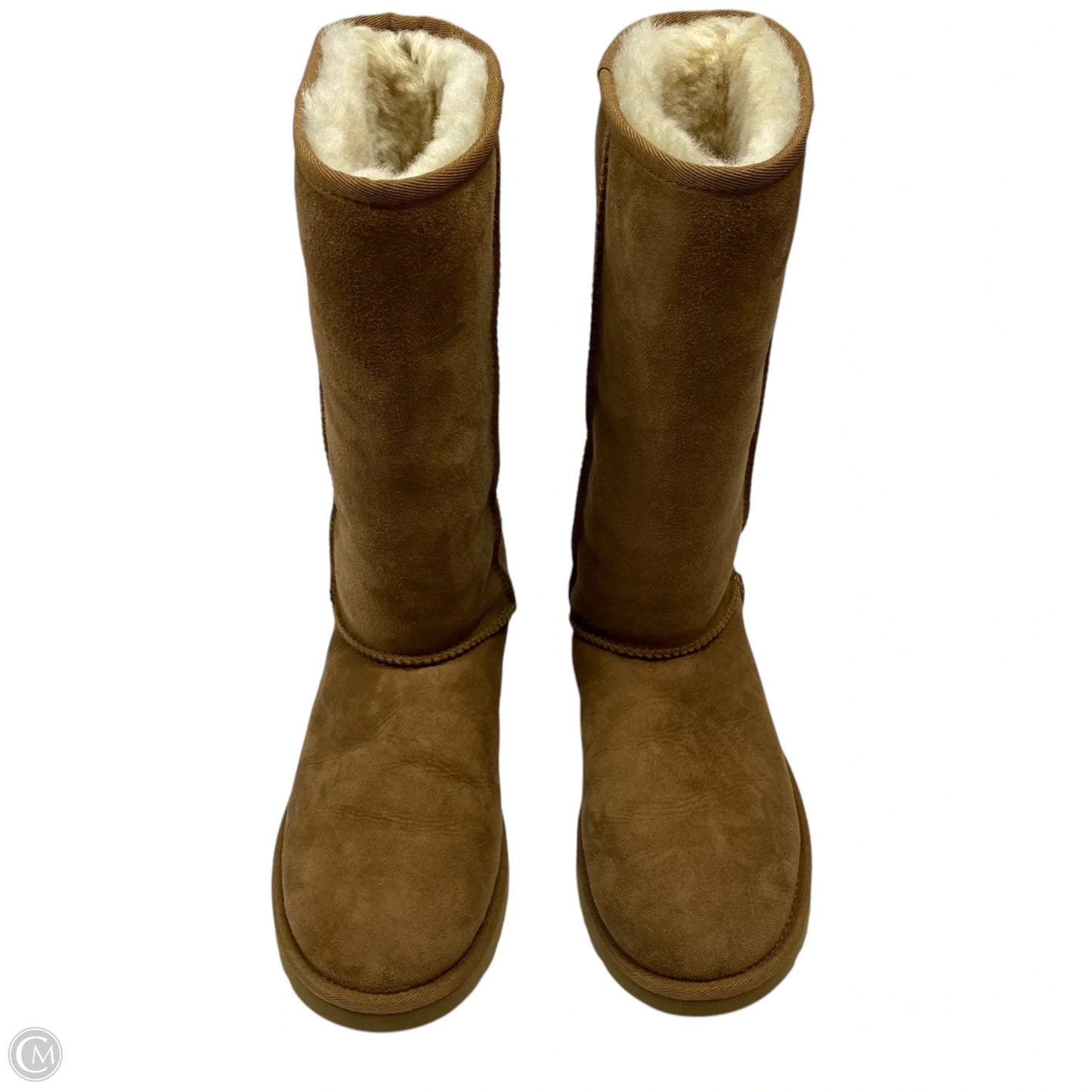 Boots Designer By Ugg In Brown, Size: 9