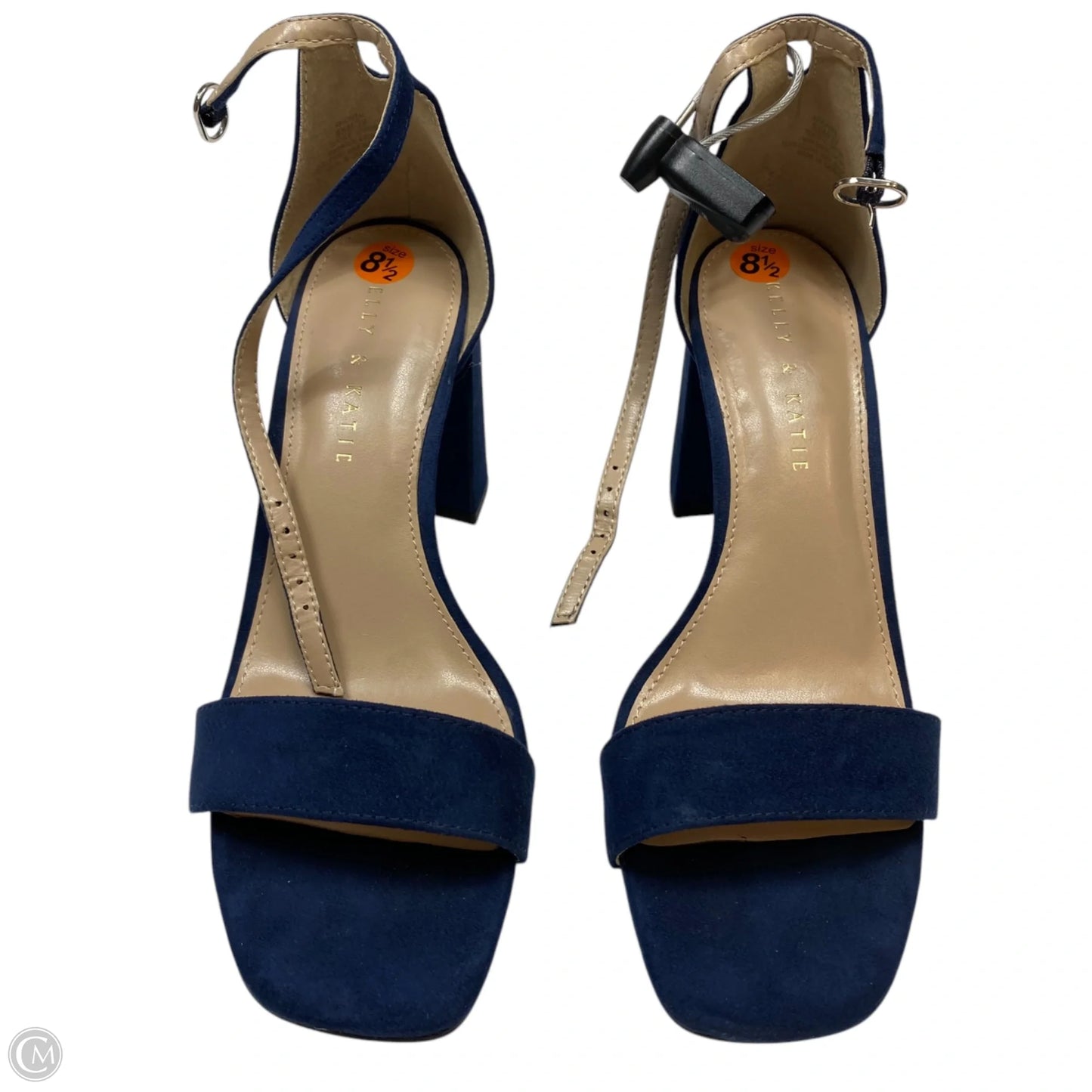 Sandals Heels Block By Kelly And Katie In Blue, Size: 8.5