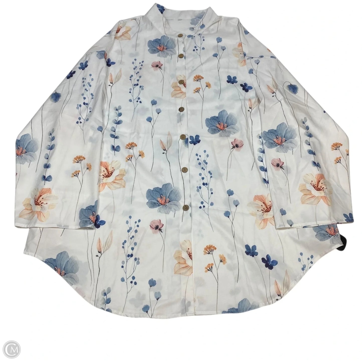 Tunic Long Sleeve By Clothes Mentor In White, Size: 4x