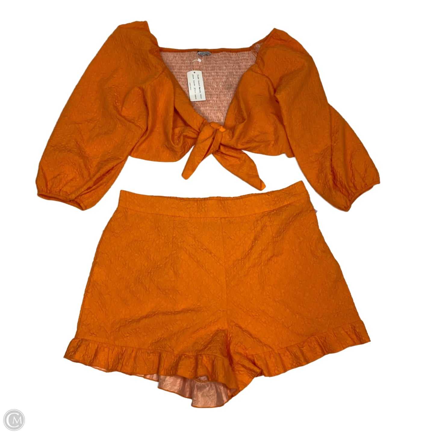 Shorts Set By Glamarker In Orange, Size: 1x
