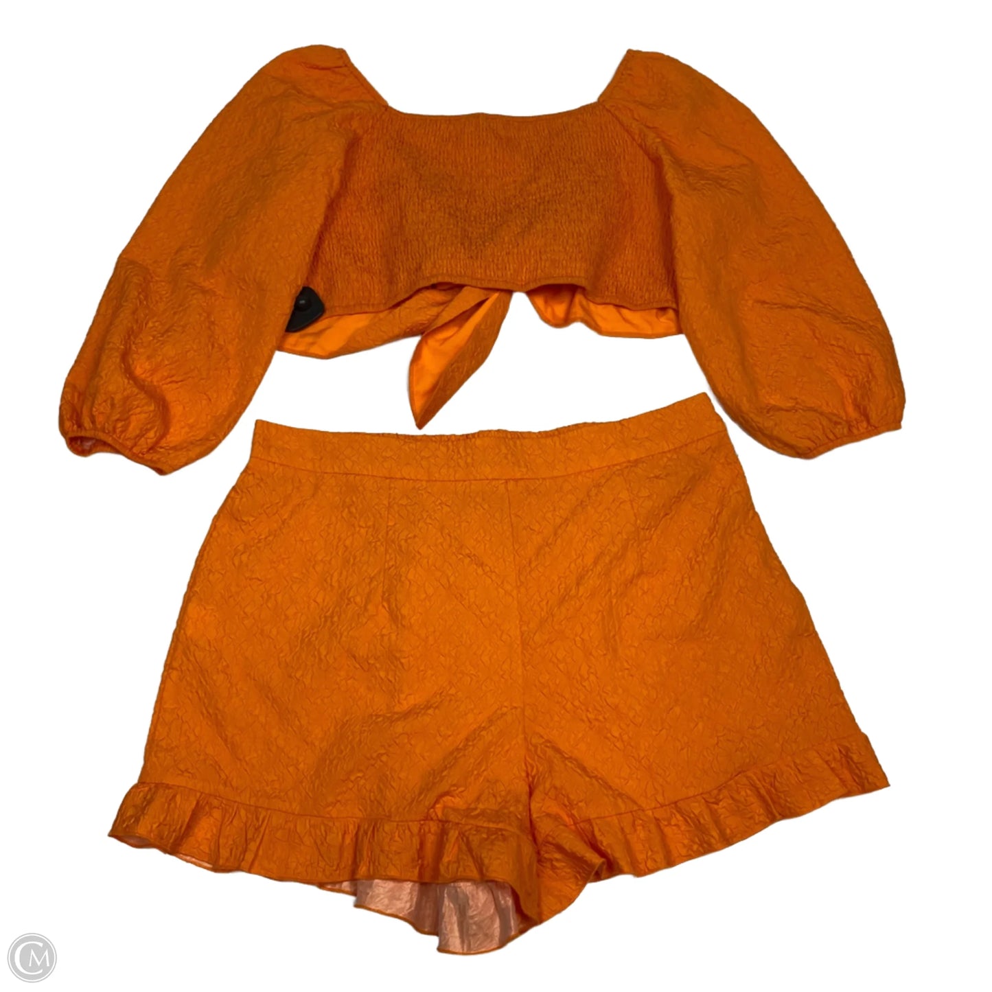 Shorts Set By Glamarker In Orange, Size: 1x