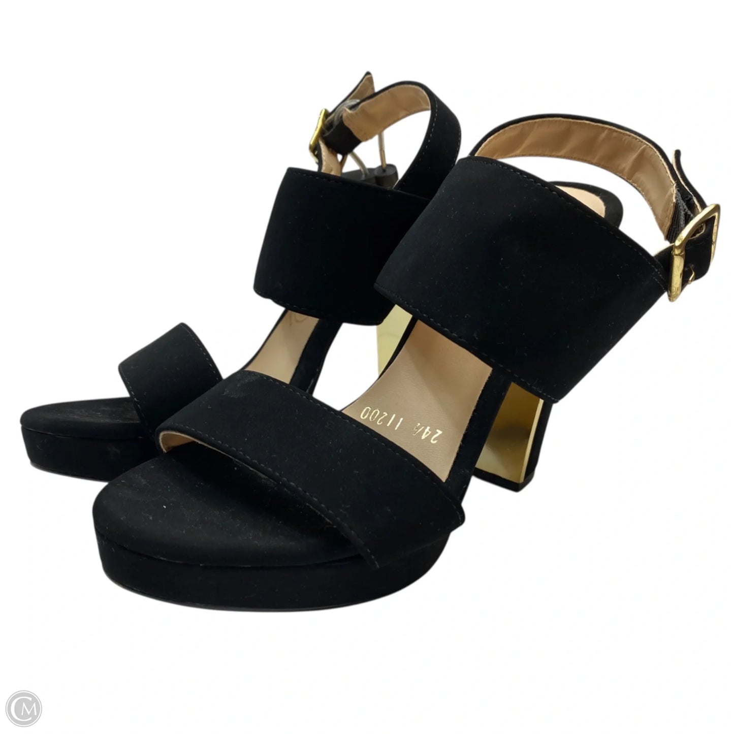 Sandals Heels Block By Miracle In Black, Size: 5
