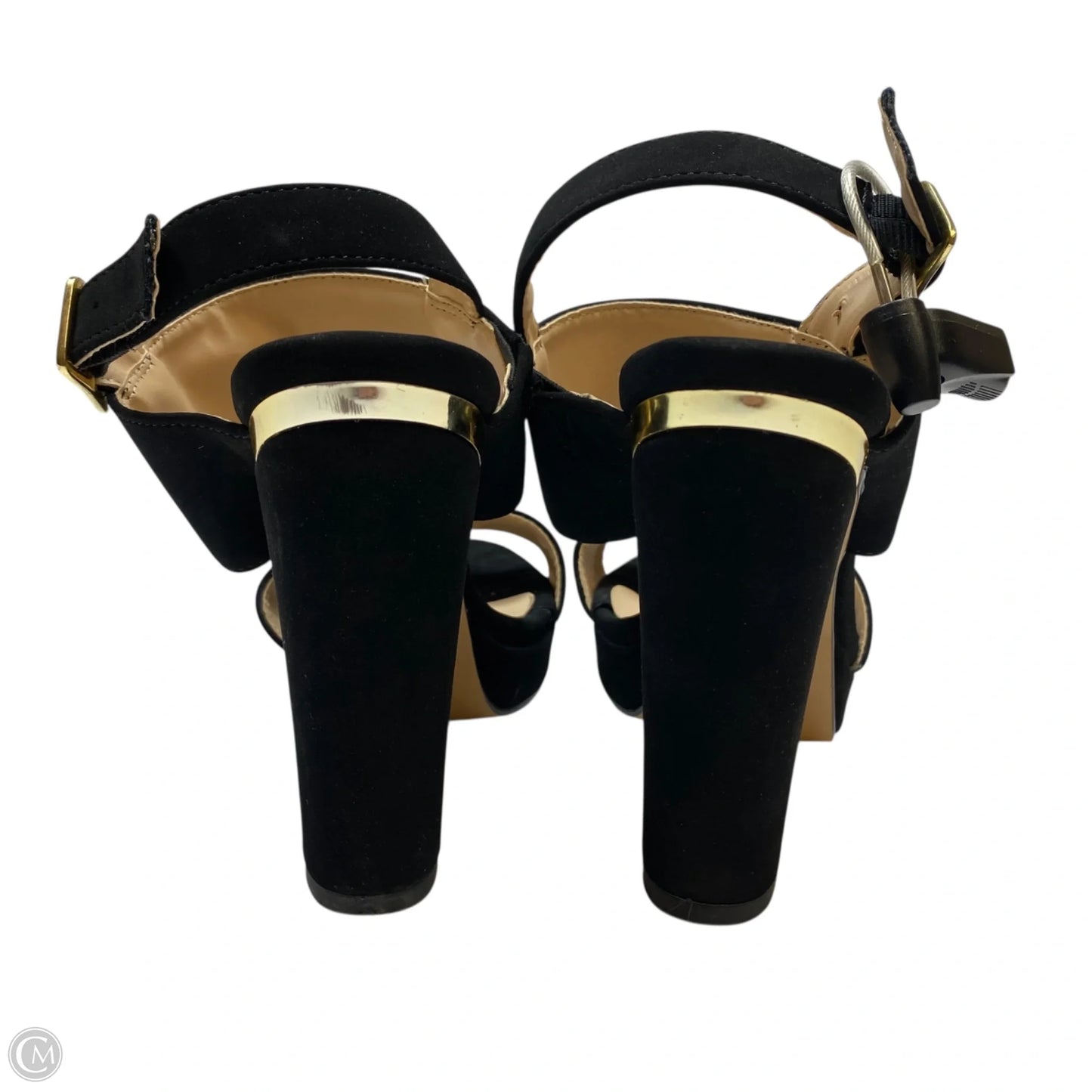 Sandals Heels Block By Miracle In Black, Size: 5