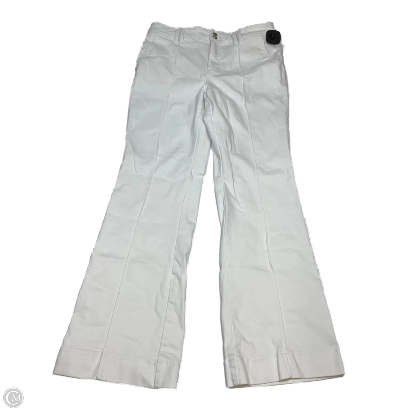 Jeans Flared By Talbots In White Denim, Size: 8