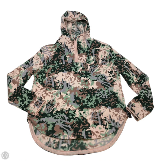 Athletic Sweatshirt Hoodie By The North Face In Green & Pink, Size: M
