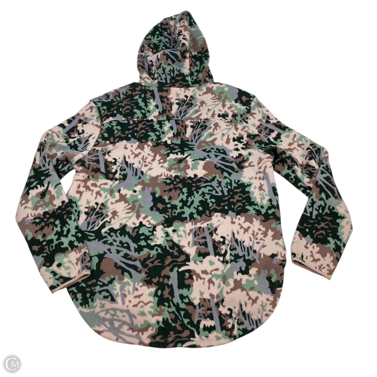 Athletic Sweatshirt Hoodie By The North Face In Green & Pink, Size: M