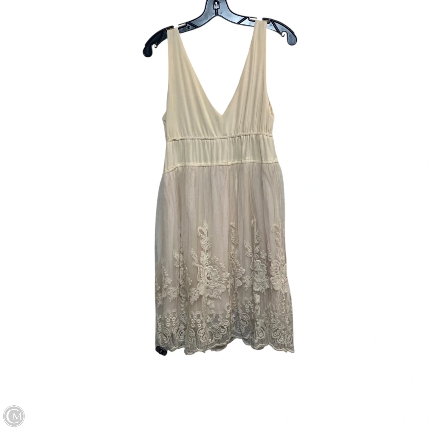 Dress Casual Short By Ultra Pink In Cream, Size: M