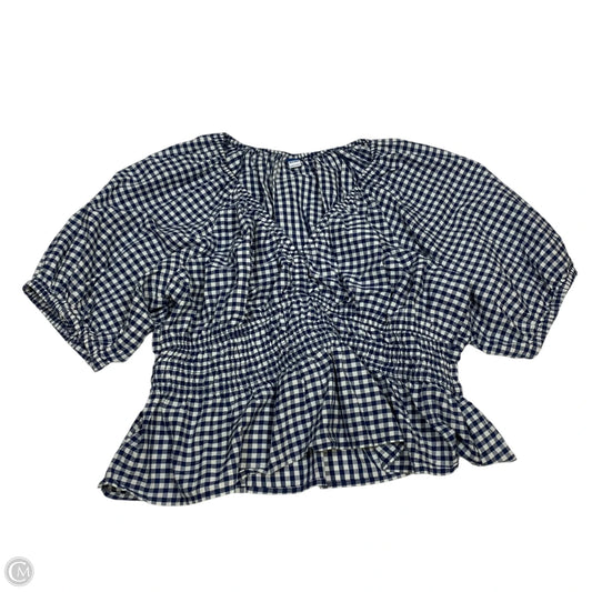 Top Short Sleeve By Old Navy In Blue & White, Size: Xl