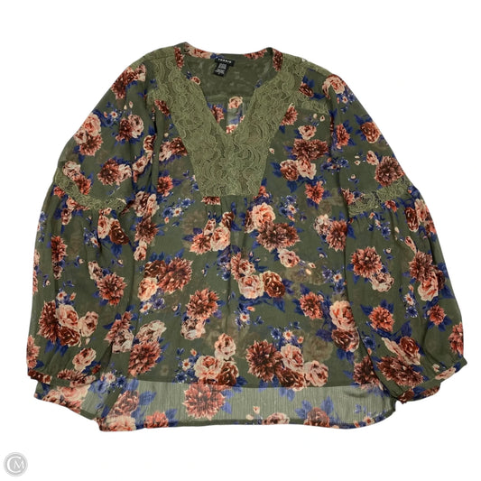 Top Long Sleeve By Torrid In Green, Size: 2x