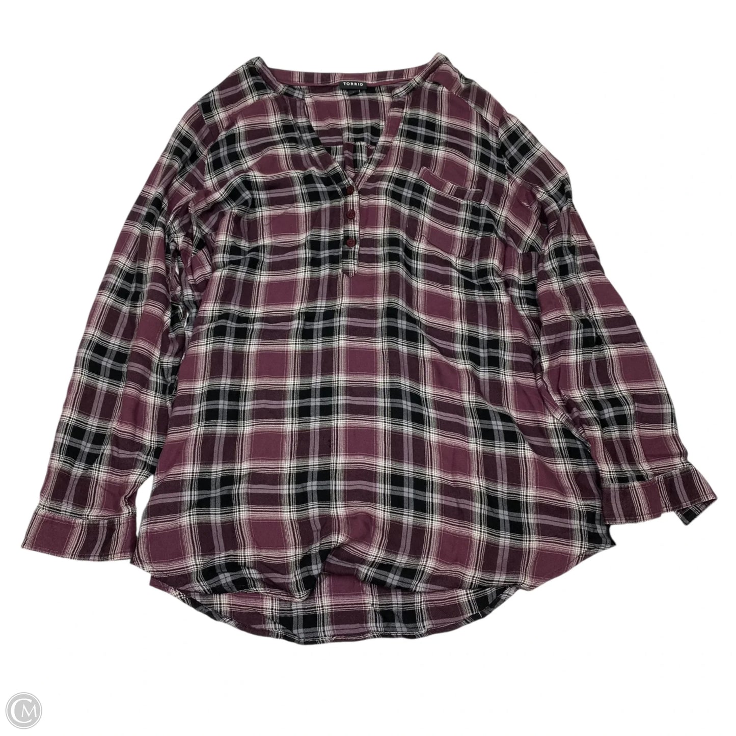 Top Long Sleeve By Torrid In Purple, Size: 2x