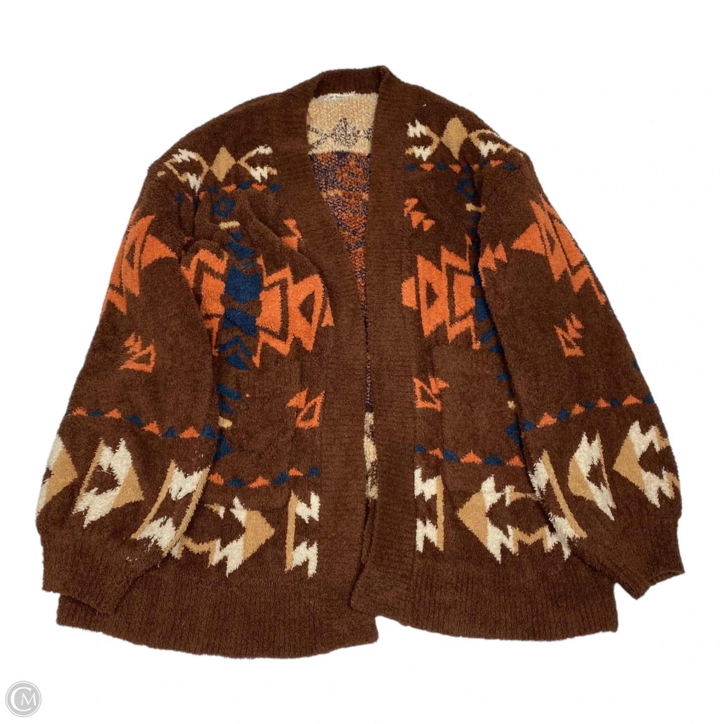 Sweater Cardigan By In Loom In Brown, Size: L